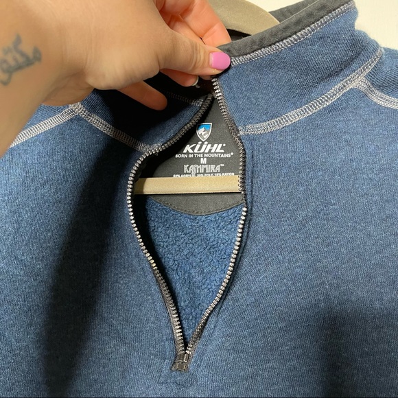 KUHL Kashmira 1/4 Zip Pullover Fleece Long Sleeve in blue women M Broken zipper - Picture 5 of 8